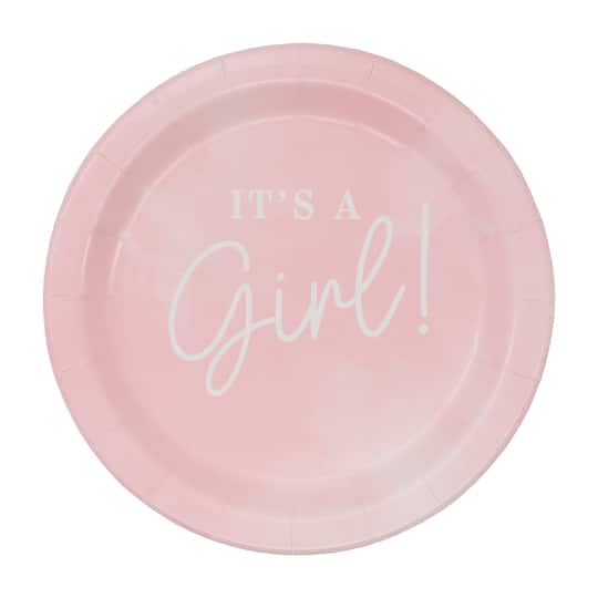 24 Packs: 10 ct. (240 total) 7" It's A Girl Plates by Celebrate It™